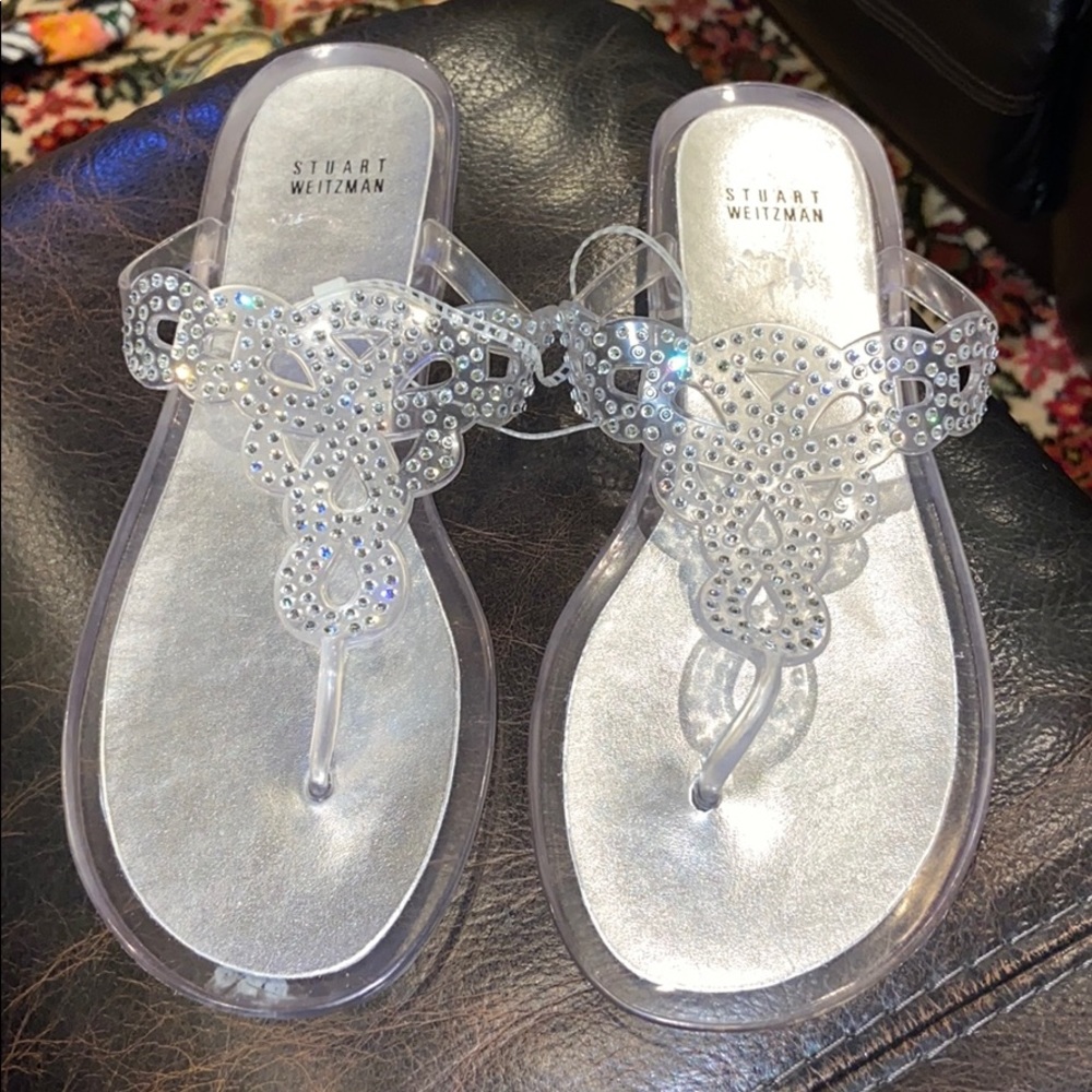 Brand new Stuart Weitzman crystal sandals. Sz 10